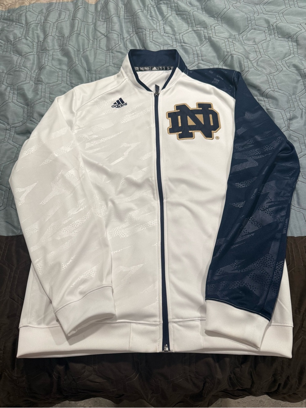 NOTRE DAME FULL ZIP TRACK JACKET BY ADIDAS S